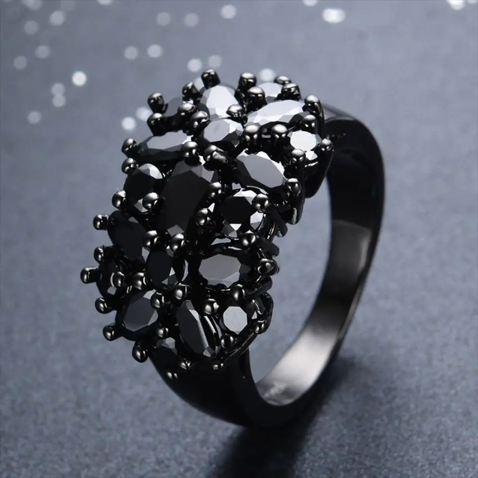 Fashion Copper Inlaid Ring Black Oval Border Rings Wedding Rings Women Men 250517