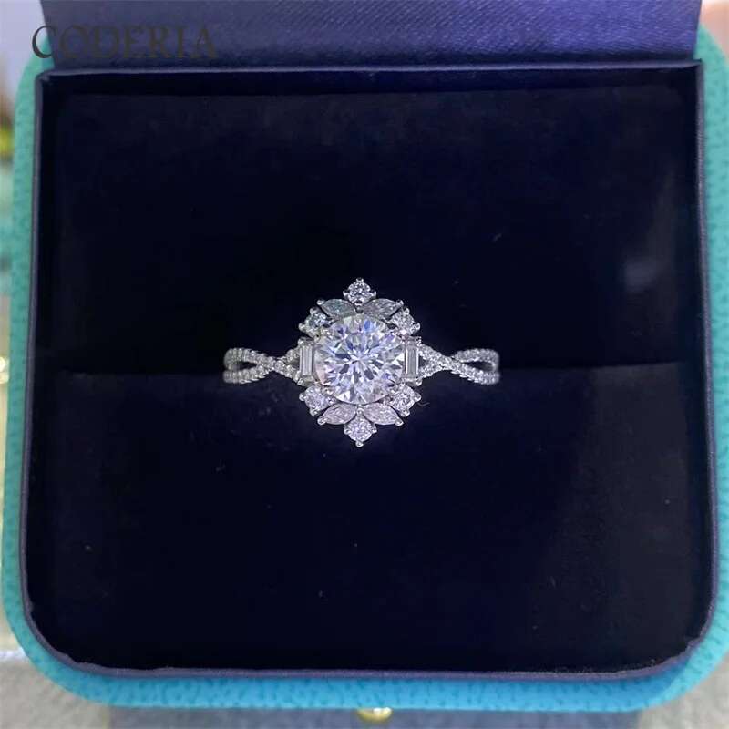 Wholesale D Color Moissanite 2CT Ring GRA Certified VVS Diamond Wedding Rings for Women 925 Sterling Silver High Quality Jewelry