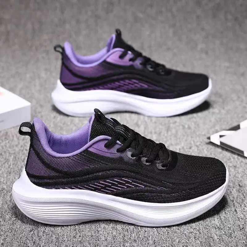 2025 Breathable Lace-up Running Shoes for Women Air Cushi Athletic Sneakers Lightweight Air Mesh Outdoor Sports Training ShoesXJ250517