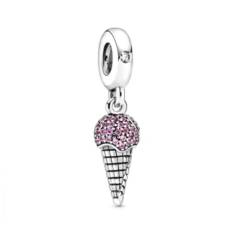 NEW Fruit Sterry Cherry Durian Bubble Tea Dangle Charm Bead Fit Original 925 Sterling Silver Bracelet Fine JewelryXJ250517