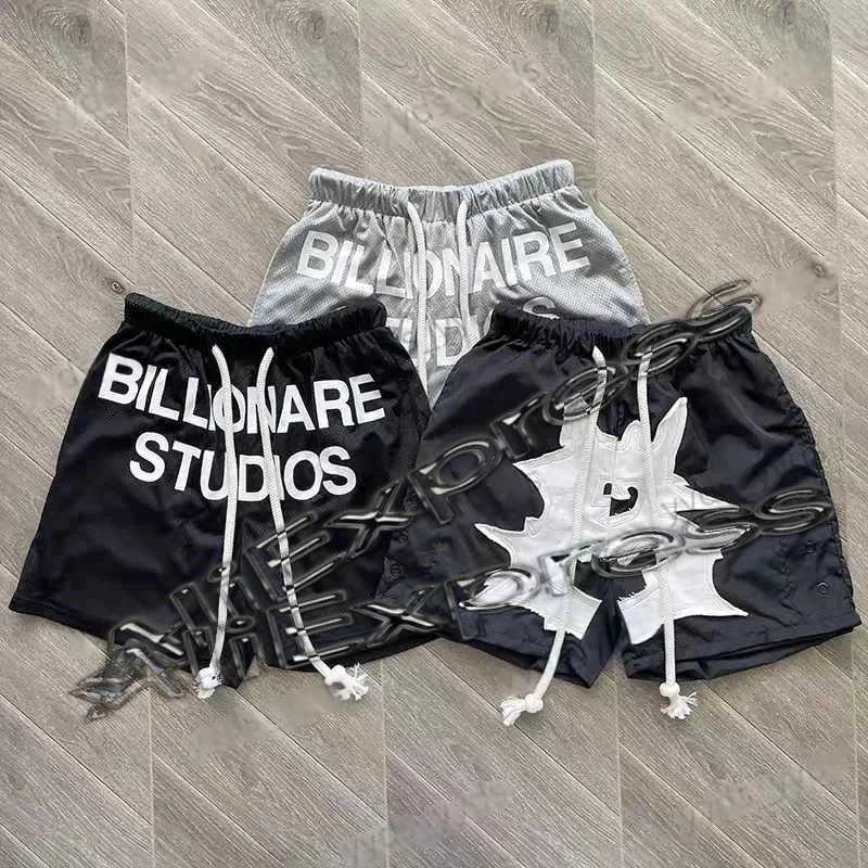 Billionaire Shorts Europe America Hip Hop Trend Mesh Casual Sports Short-pants Mens High Street Outdoor All-match Sweatpants Z250513