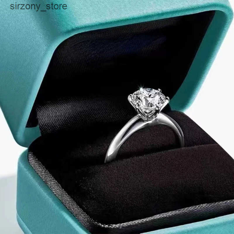 5 Carat Moissanite Round Classic Six Prong S925 Sterling Silver Ring Woman Engagement Wedding Ring z250517K578