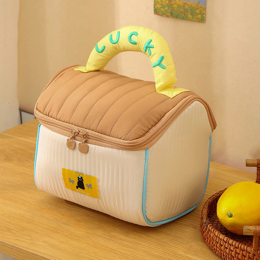 cartoon house-shaped makeup bag; thickened large capacity makeup bag for travel storage bag. 250514