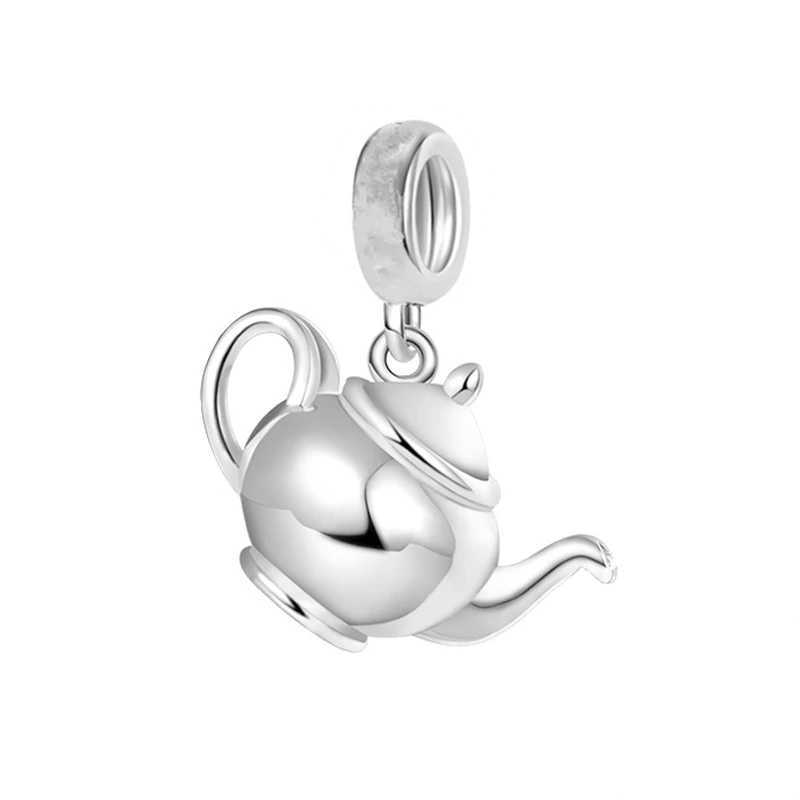 Hot Coffee Pot Cup Cocktailcup Small Dangle Charm Beads Fit Original 925 Sterling Silver Bracelet Women DIY Jewelry GiftXJ250517