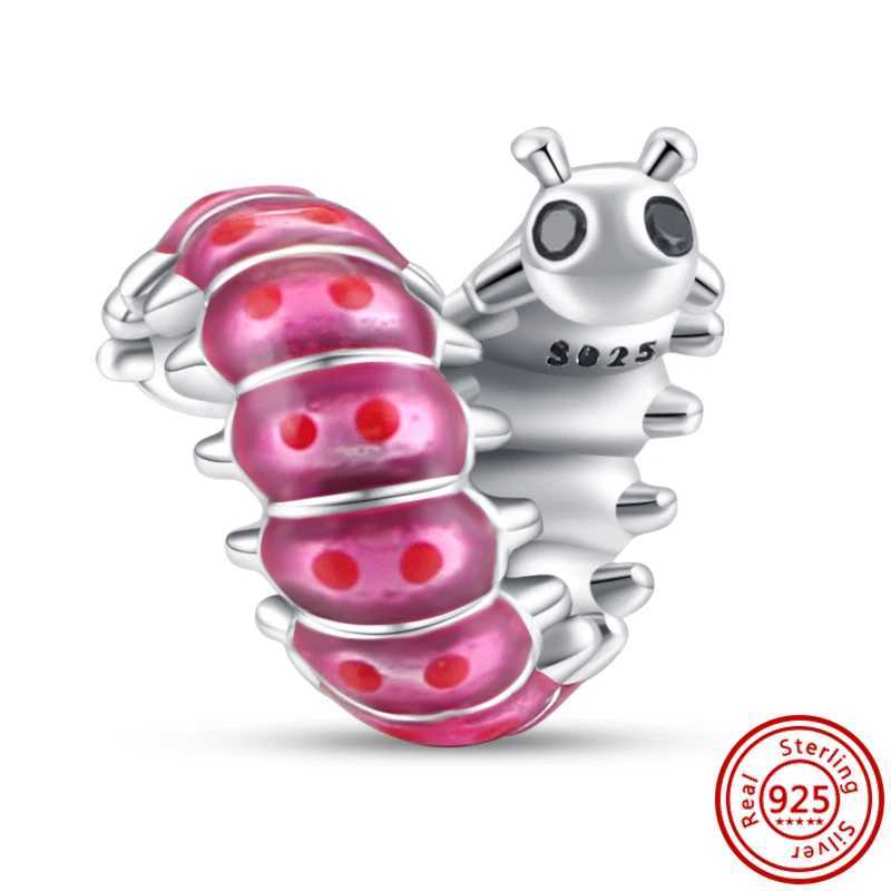 New 925 Sterling Silver Dert Doughnut Flower Cream Pink Heart Beads Fit Original Pendant Charms Bracelet DIY Jewelry GiftXJ250517