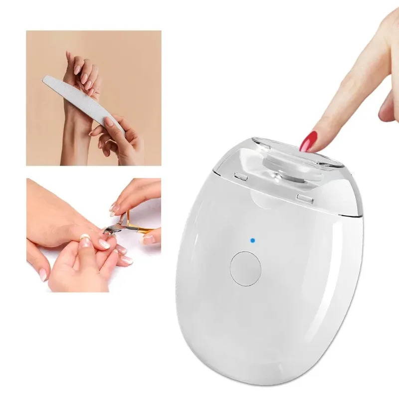 2 IN 1 Electric Nail Clipper Cutter With LED Light Automatic Nail Grinder Trimmer For Baby Adult Mini Manicure Tools Nail Care 250517