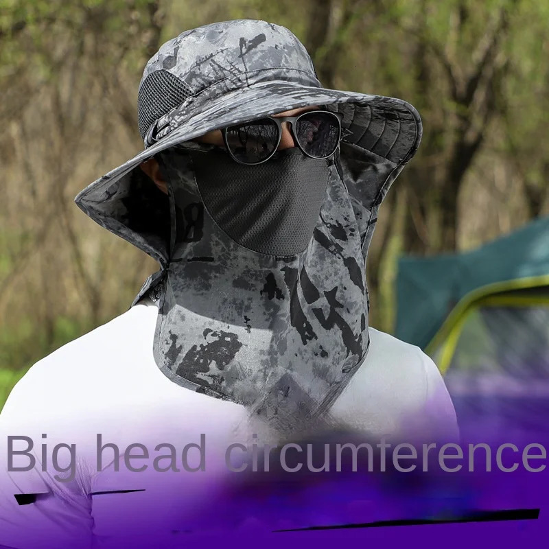 6065cm Big Head Unisex Men Women Fisherman Hat Fat Man Number Neck Protector Face Shading Sunscreen Leisure Travel 250517