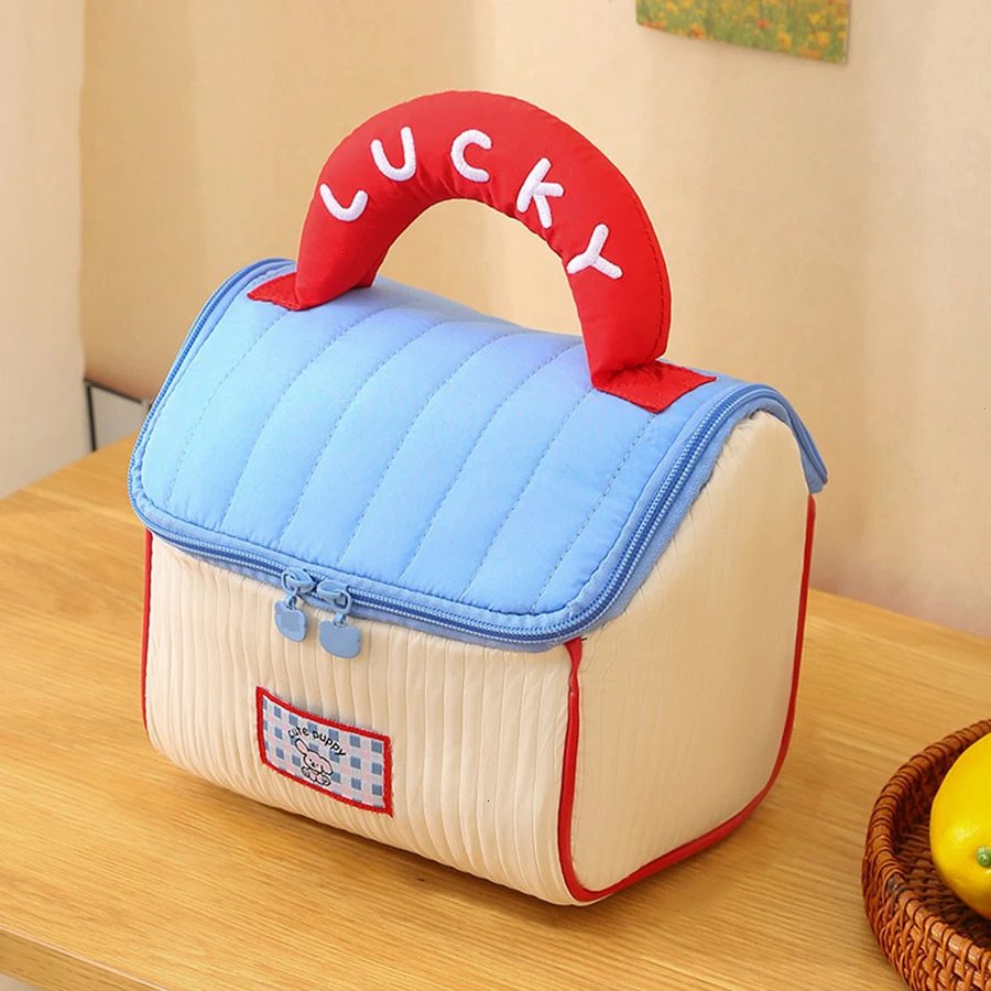 cartoon house-shaped makeup bag; thickened large capacity makeup bag for travel storage bag. 250514