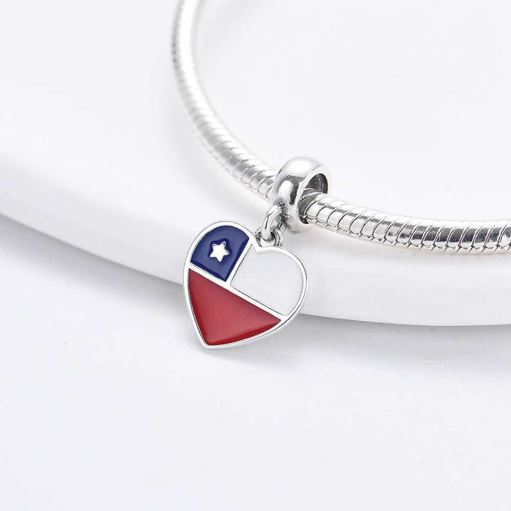 925 Sterling Silver Flag Brazil Chile American camera Pendant Beads Fit Original Pendant Charm Bracelet Women Jewelry DIY GiftXJ250517