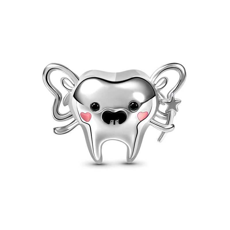 New 925 Silver Cross Pendant Teeth Nurse Doctor Angel Wings Charm Fit Decoration Original Bracelet Jewelry For Women Buddha BeadXJ250517