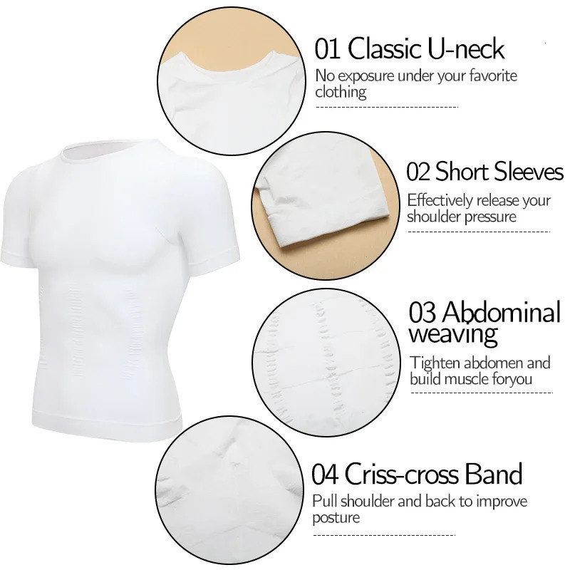 Men Weight Loss Shapewear T-Shirt Body Shaper Slimming Compression Shirts Gynecomastia Undershirt Waist Trainer Muscle Tank Tops 250517