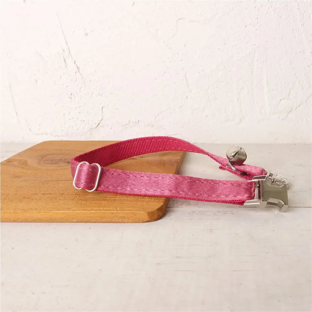Personalized Cat Collar Customized ID Name Contacts Metal Buckle Adjustable Shiny Red Cat Collars with Bell 250517