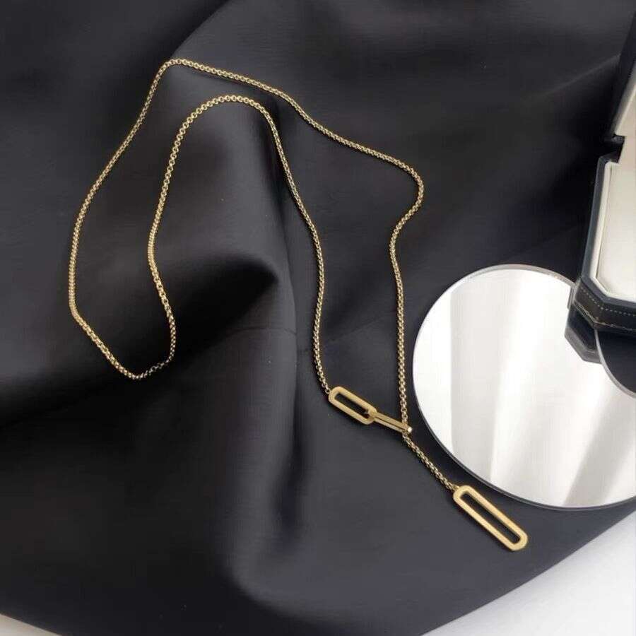 Autumn/Winter Versatile Fashion Pendant Sweater Chain Long Adjustable Tassel Necklace Gold Plated Accessory