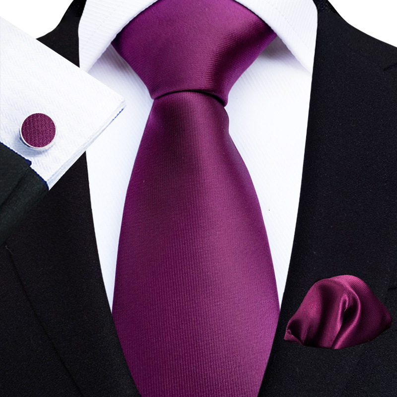 YBlue Red Black Mens Silk Tie With Pocket Square Cufflinks Set Novelty Paisley Necktie For Male Formal Casual Party Barry.Wang 241224