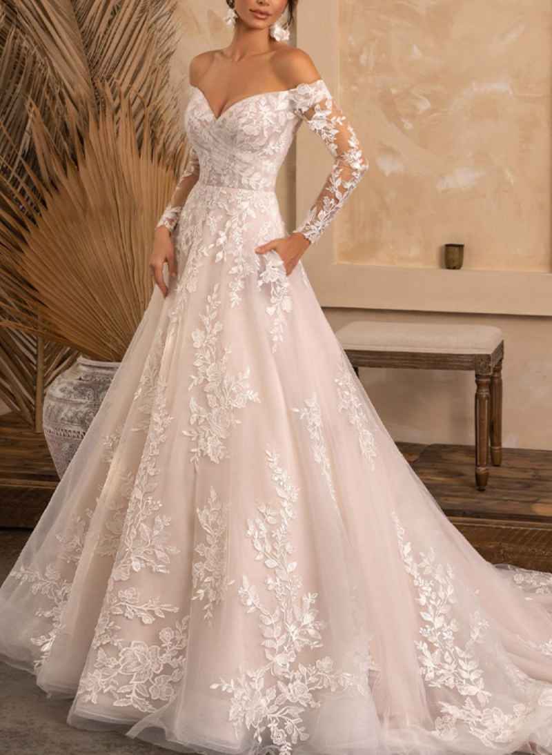 Graceful White Wedding Dress A-Line With Strapless V-Neck Customized Bride Gown Plus Size Special Occasion Vestidos De Novias