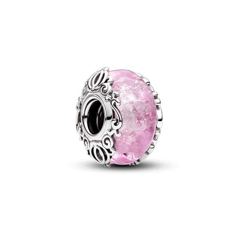 DIY Jewelry Pink Charm Potion Moon Flower Murano Glass Heart Dangle Beads Fit Original 925 Sterling Silver Pan BraceletXJ250517