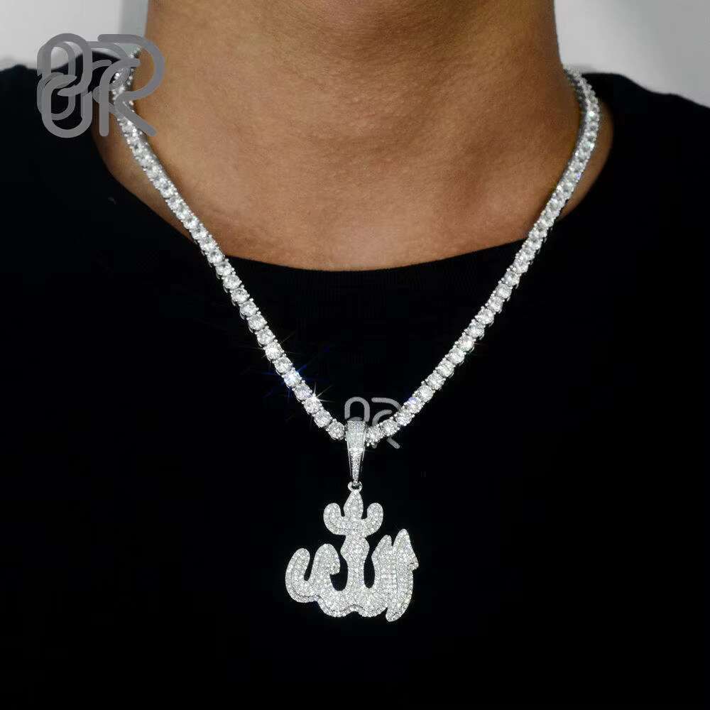 Wholesale Allah Moissanite Diamond Pendant Custom Islam 925 Silver VVS Iced Out Mens Womens Necklace Hip Hop Pendant