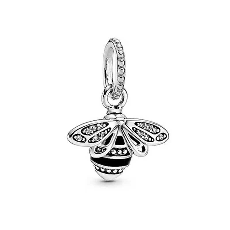 Gold ly Bee Beads Fit Original 925 Sterling Silver Charm Bracelet Necklace Glow at night Firefly Pendant DIY JewelryXJ250517