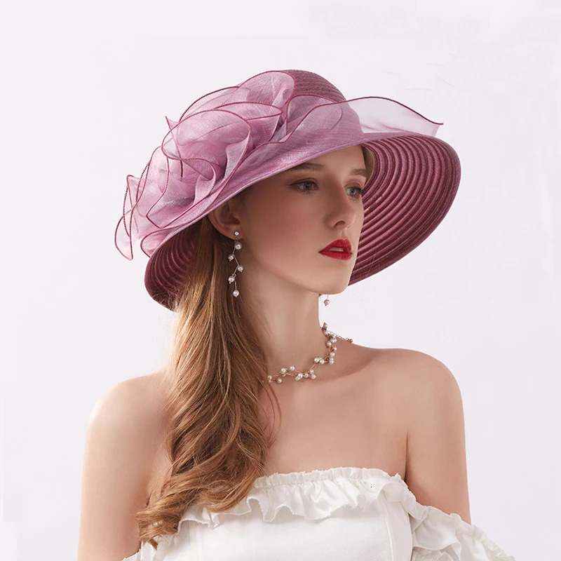 Summer hats for women Organza flower mesh sunshade hat vacation beach wide brimmed sun Sun protection sombreros de mujer 250517