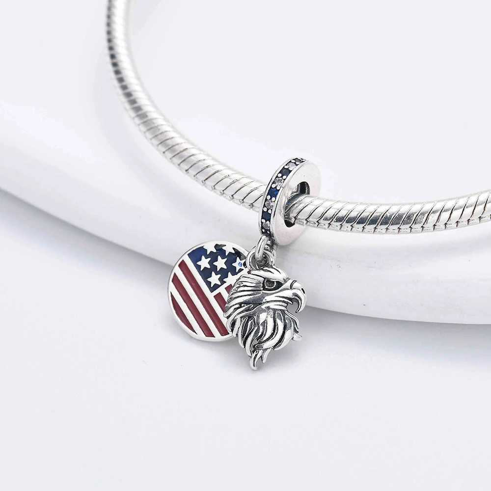 925 Sterling Silver Flag Brazil Chile American camera Pendant Beads Fit Original Pendant Charm Bracelet Women Jewelry DIY GiftXJ250517