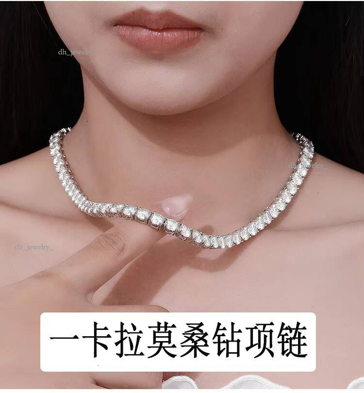 Pass dia tester Cubic Zirconia Moissanite Necklace Sier Dia Chain vvs moissanite tennis chain for Women or Men