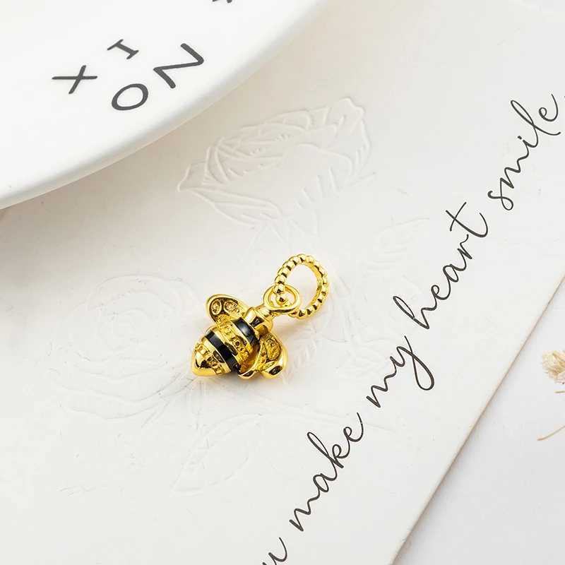 Gold Plated Sparkling Glowing fireflyInfinite SnakeLion Pendant Dangle Charm Bead Fit Original Silver 925 Bracelet DIY JewelryXJ250517