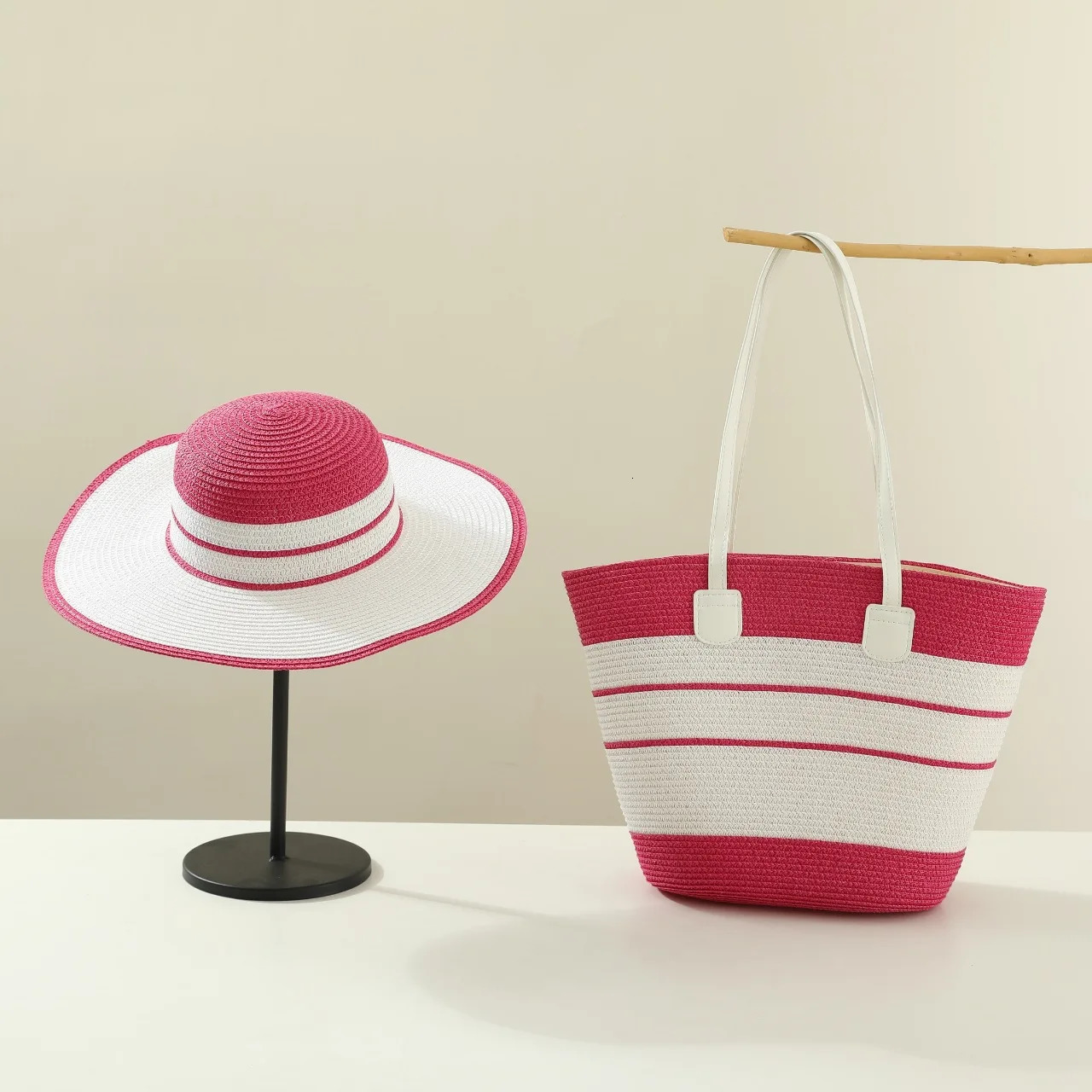 Blue straw hat bag set 2025 summer sun hat travel beach straw hat outdoor sun hat sombrero para sol mujer 250516
