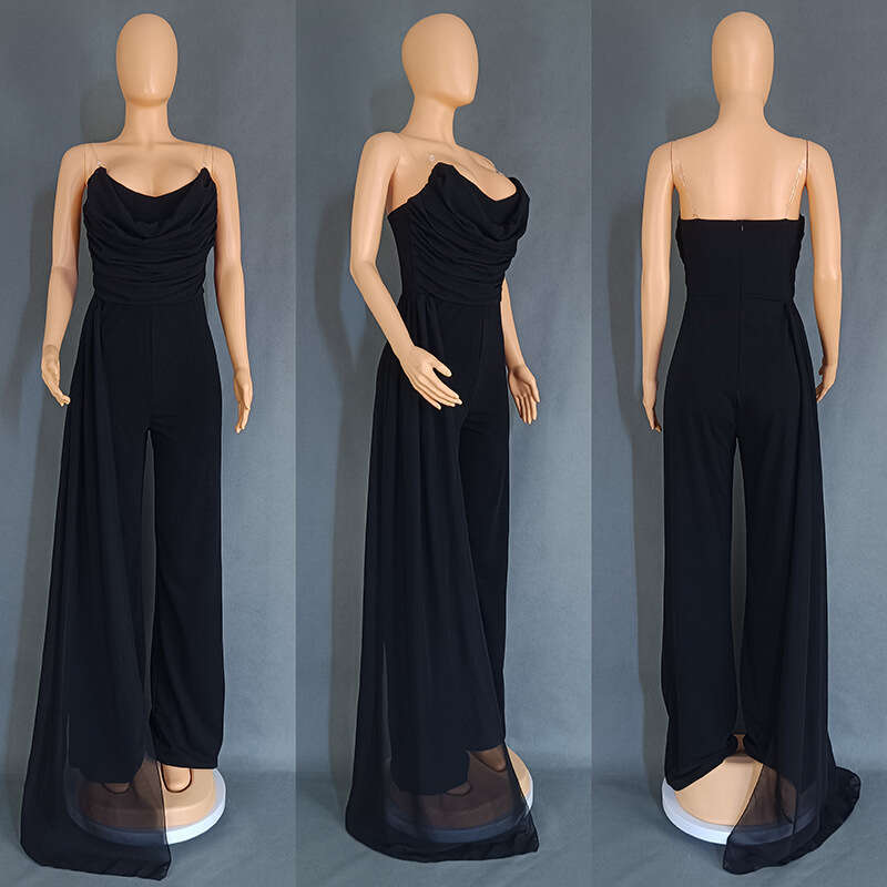Wide Leg Jumpsuit Clothing Backless Invisible Suspender Women S Slim Fit Hip Hing Jumpsuit