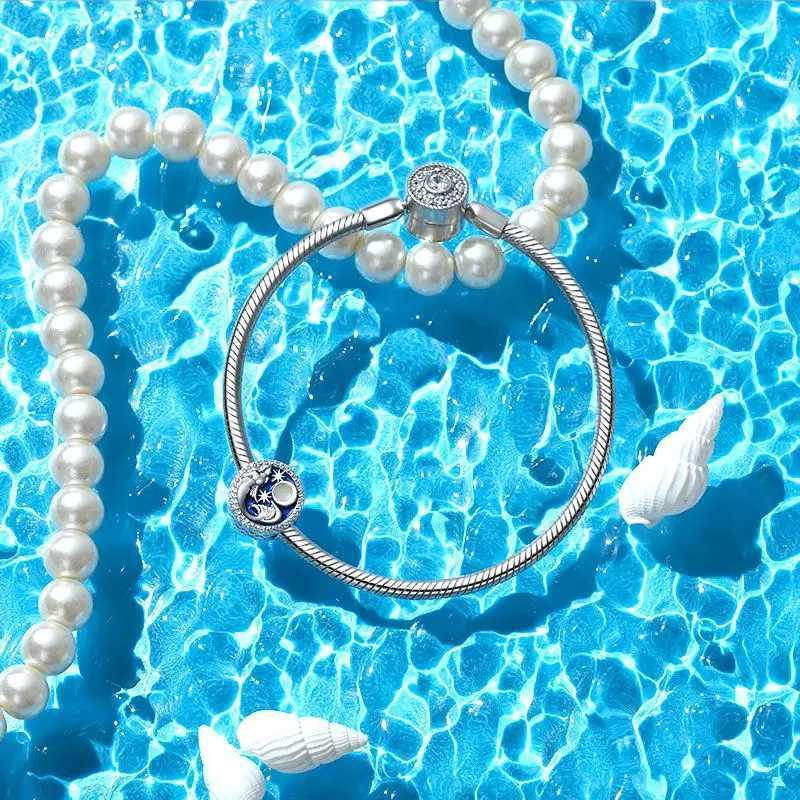 2024 Hot Sale 925 Sterling Silver Blue Series Turtle Owl Clouds Charm Bead Fit Original Pendant Bracelet DIY Jewelry GiftXJ250517