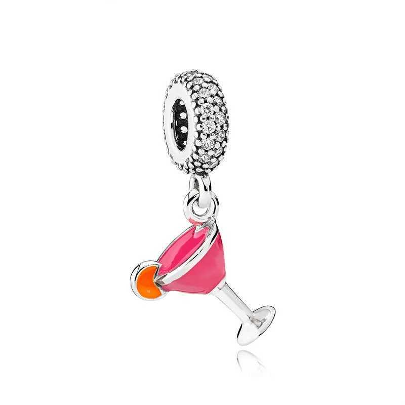 Hot Sale Coffee CupSterry FruitCake Dangle Charm Bead Fit Original European 925 Sterling Silver Bracelet DIY Women JewelryXJ250517