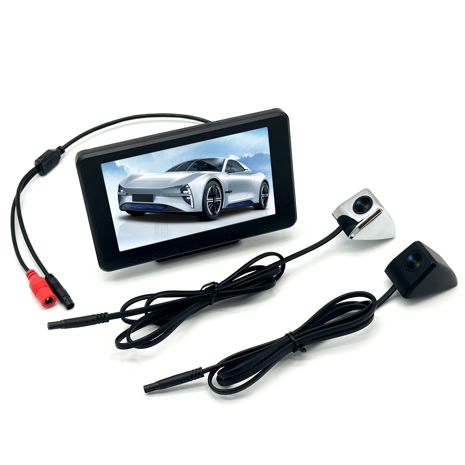 car Blind Spot Camera with 5inch display Monitor system, HD 1080P Monitor Side View Camera system, Door Tape Mounted Blind Spot Cam