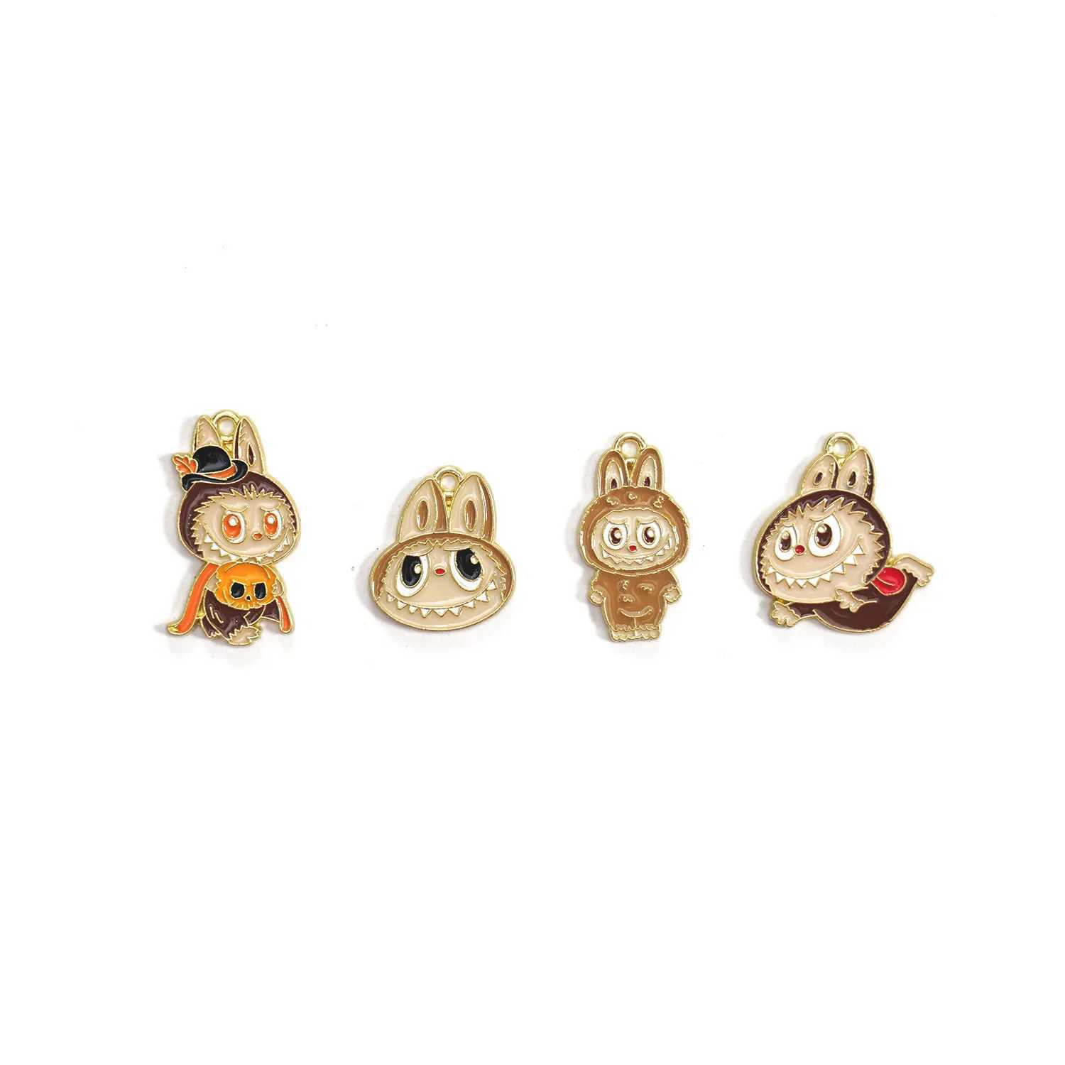 10PCS Zinc Alloy Oil Drip Enamel Cartoon Labubu Charms For Jewelry Making Supplies Diy Necklace Earrings BraceletXJ250517