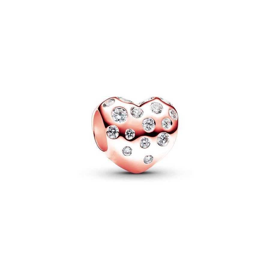 New Fine Rose Gold Pendant Heart-Shed Charm Beads Fit Original European 925 Silver Bracelet Accory DIY Women Jewelry GiftsXJ250517