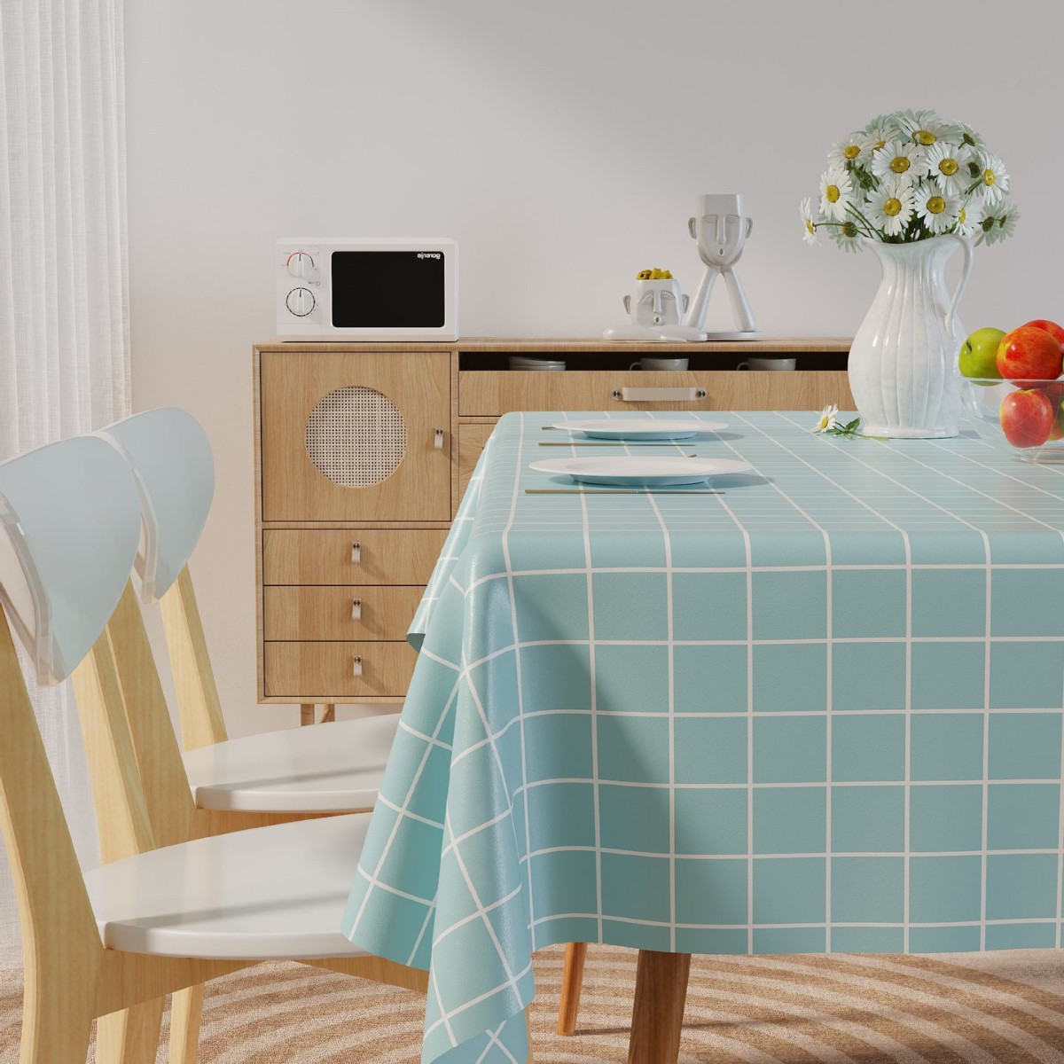 A736 pvc tablecloth waterproof and oil-proof wash-free student rectangular desk cloth net red ins style dining table cloth coffee table table mat