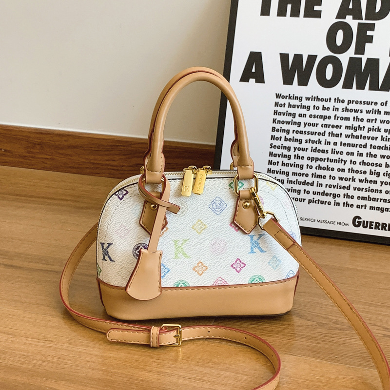 Free Shipping 2025 New Designer Shell-Shaped Tote Bag - Watercolor Print Crossbody Purse, Luxury Textured Shoulder Bag