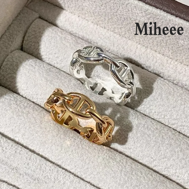 Light ur pig nose k gold hollow rings for women S925 sterling silver with diamond designer couple's ring jewelry woman