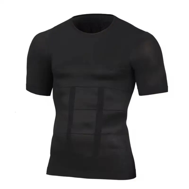 Mens Slimming Body Shaper Compression Shirt Tummy Control Slimmer Shapewear Gynecomastia Undershirt Posture Corrector Tops 250517