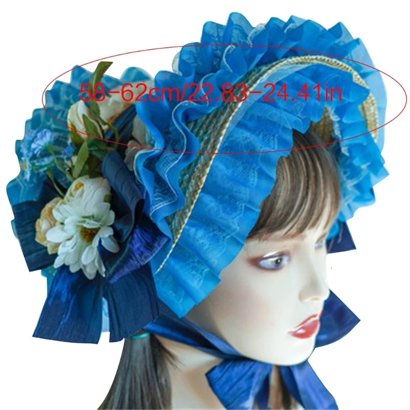 Handmade SunHat Lace Decorated Courtly Style Tea Party for Lolita Women Court Miss Straw Hat SunHat with Ribbon 250516