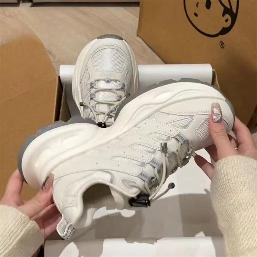 Thick soled repeated fishbone dad new mountaineering designer fashionable running height increasing casual women's shoes