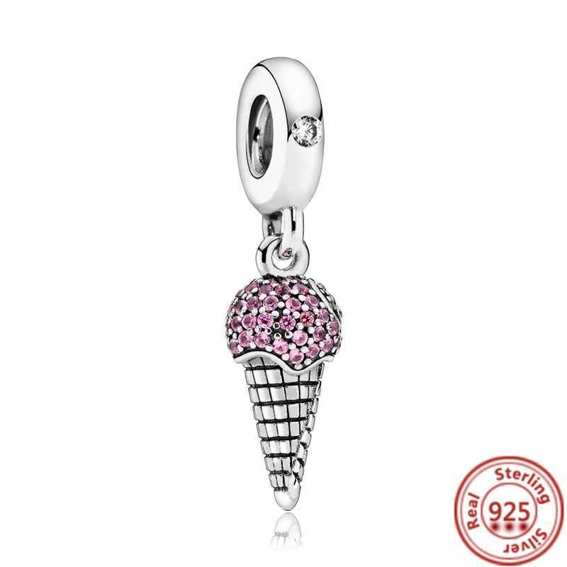 925 Silver Sterry with Cherry Fruits Cream Coffee Cup Pendant Sweet Beads Fit Original Pantaro Charms Bracelet JewelryXJ250517