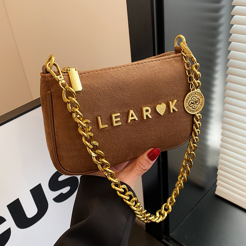 This year's popular for women 2023 new texture chain crossbody fashion autumn and winter single shoulder underarm small square bag