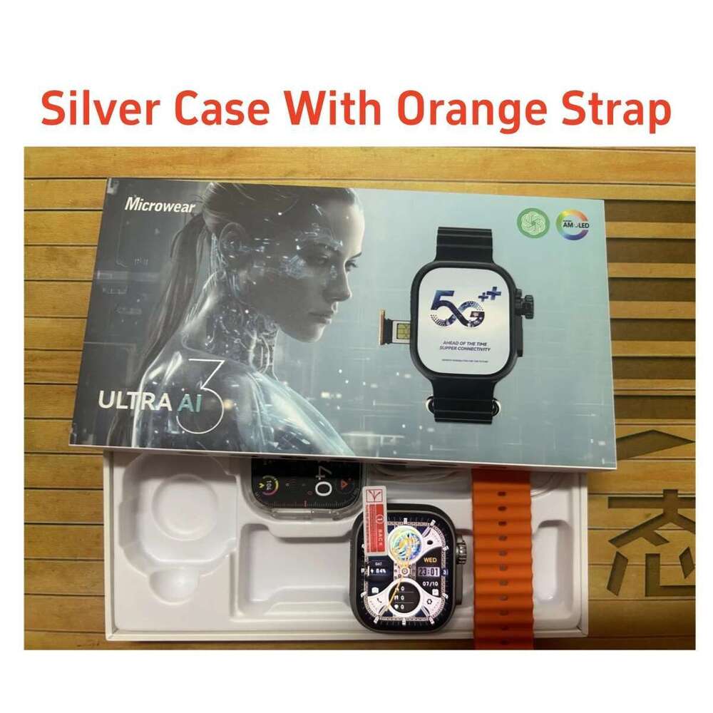 Microwear Ai3 Smart Watch S9 Ultra 180° Rotating Camera Google Play GPS WIFI Amoled HD Display 4G Calling Smartwatch Men