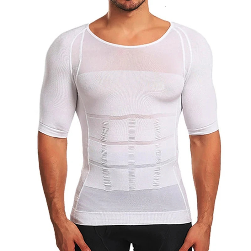 Mens Slimming Body Shaper Compression Shirt Tummy Control Slimmer Shapewear Gynecomastia Undershirt Posture Corrector Tops 250517