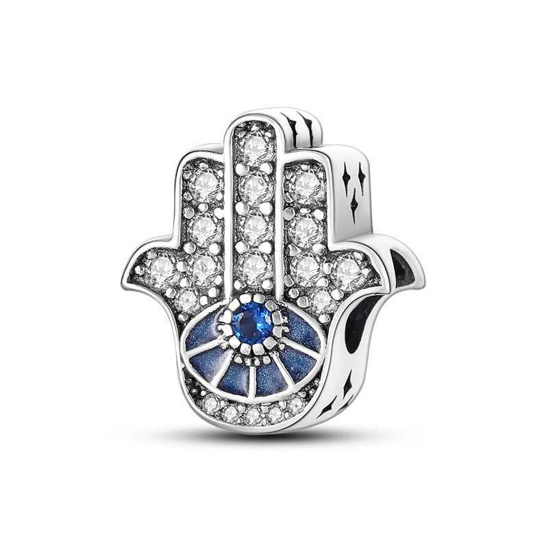 Miniso Blue Devils Palm EyeBlue Pansy FlowerButterfly Dangle Charms Beads Fit Original 925 Sterling Silver Bracelet JewelryXJ250517