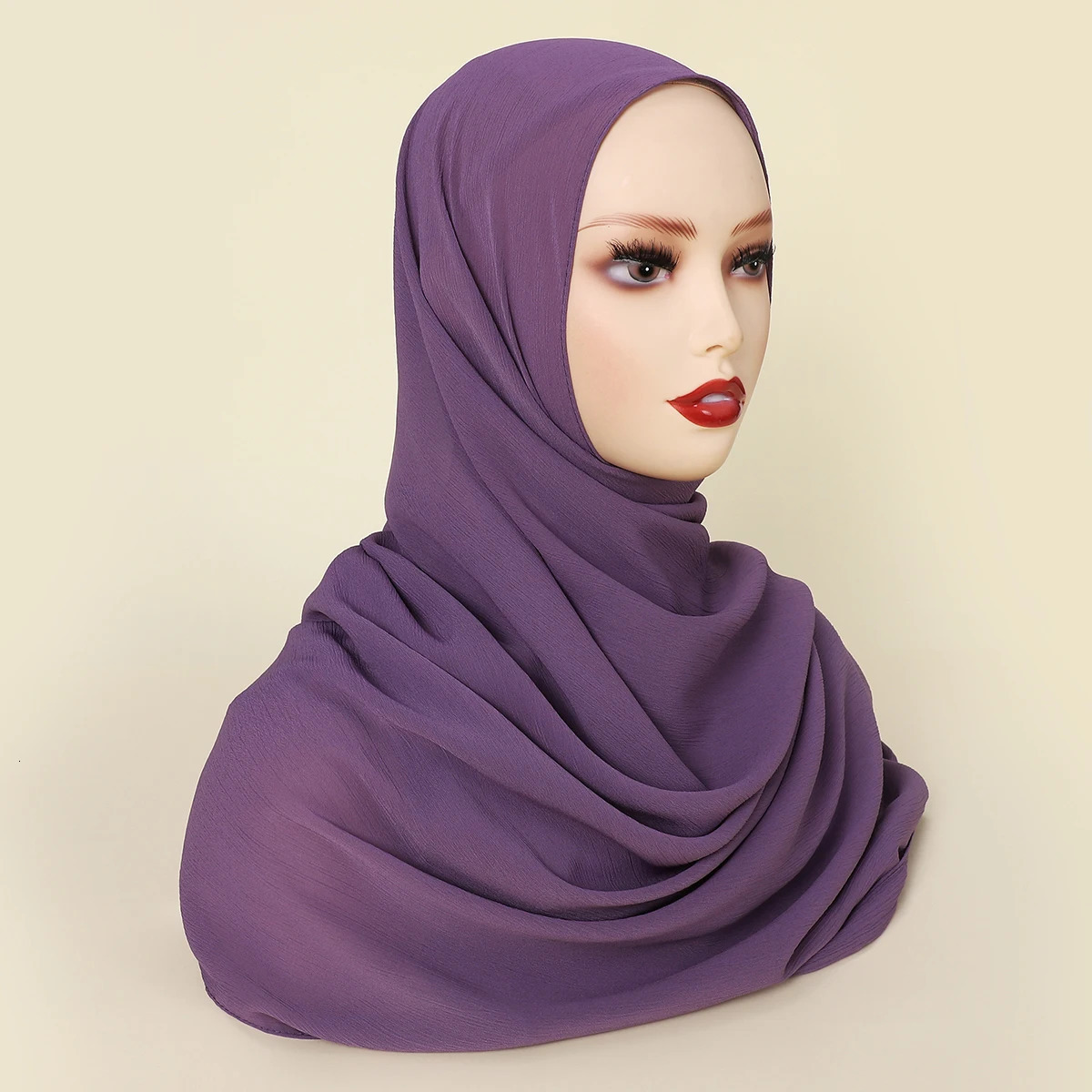 4pcsbox Custom Gift Box Premium Crinkle Chiffon Hijab Plain Crepe Scarf Malaysian Shawl Headscarf Women Accessories 250517