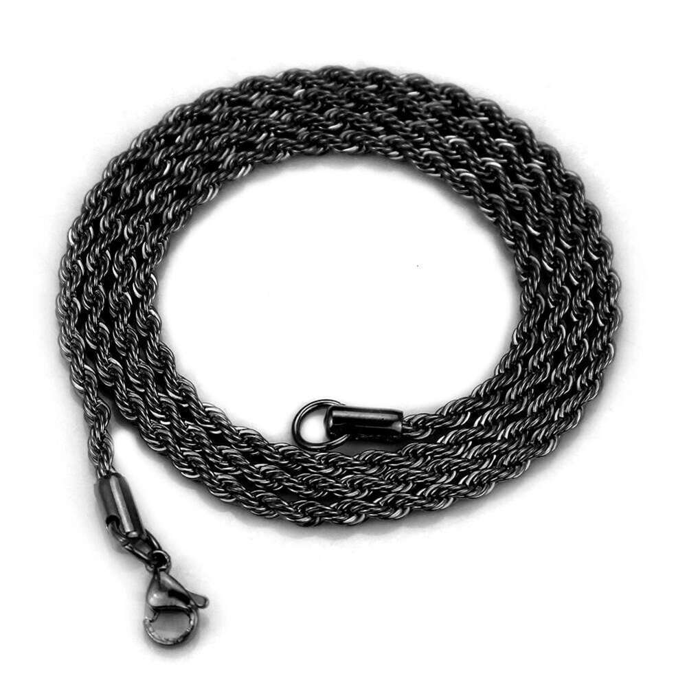 Unisex Titanium Steel Twist Chain Necklace Hiphop Jewelry for Men and Women Multi-Size Couple Streetwear Accessories