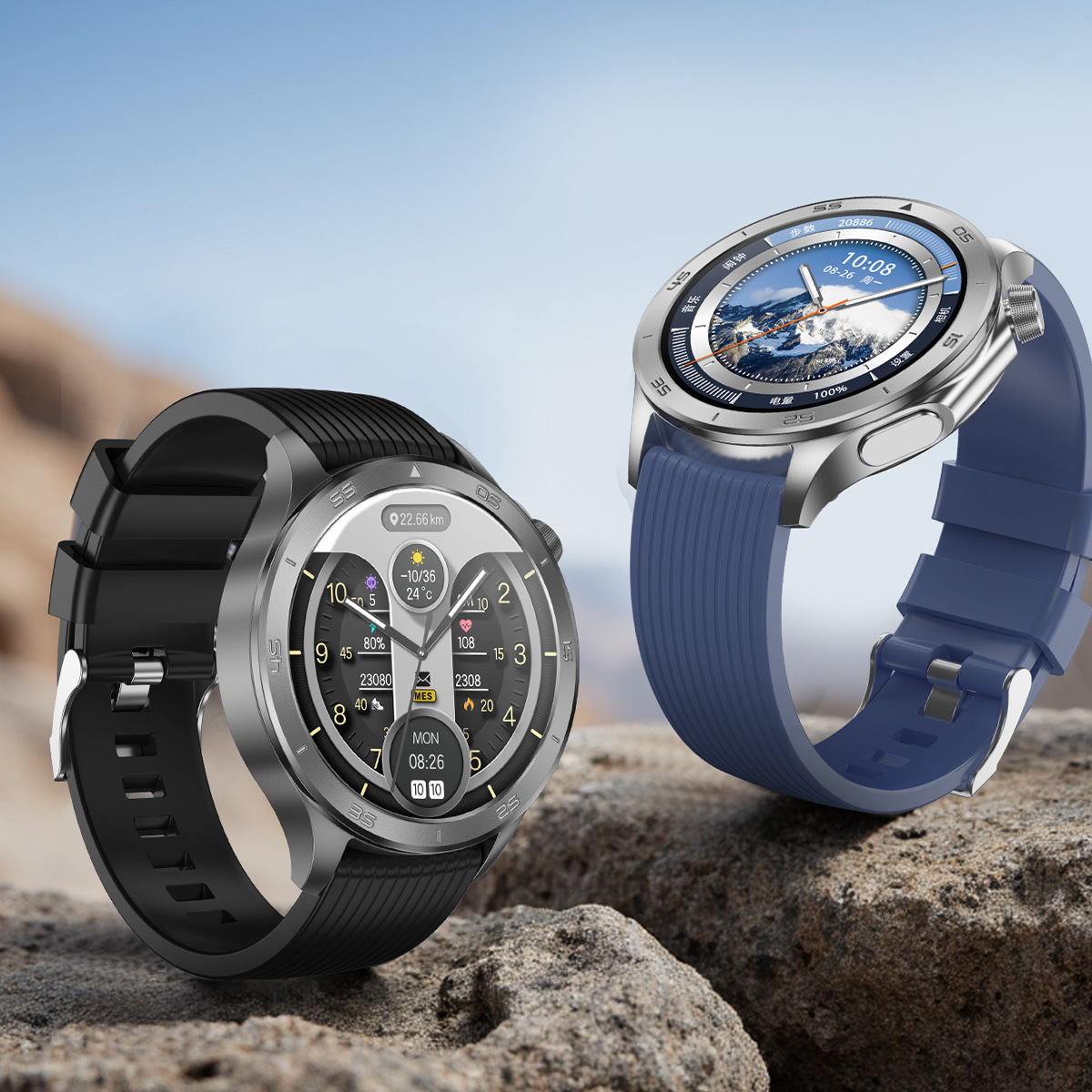 X2 Max Smart Watch Men GPS Track Compass 1.53inch AMOLED HD Screen Bluetooth Call Heart Rate IP68 Waterproof SmartWatch for OPPO Watch X Phone Watches