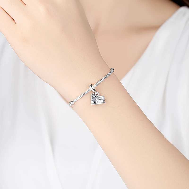 Original 925 Sterling Silver Charms Travel London Bus Suitcase Paris Beads Fit Brand Bracelets Necklaces Women DIY JewelryXJ250517