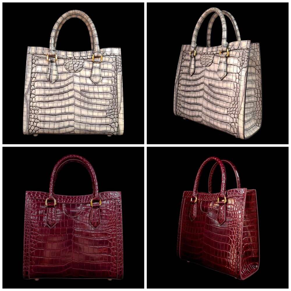 Madeline Genuine New Women s Head Layer Leather Fashion Crocodile Pattern Tote Bag Handbag