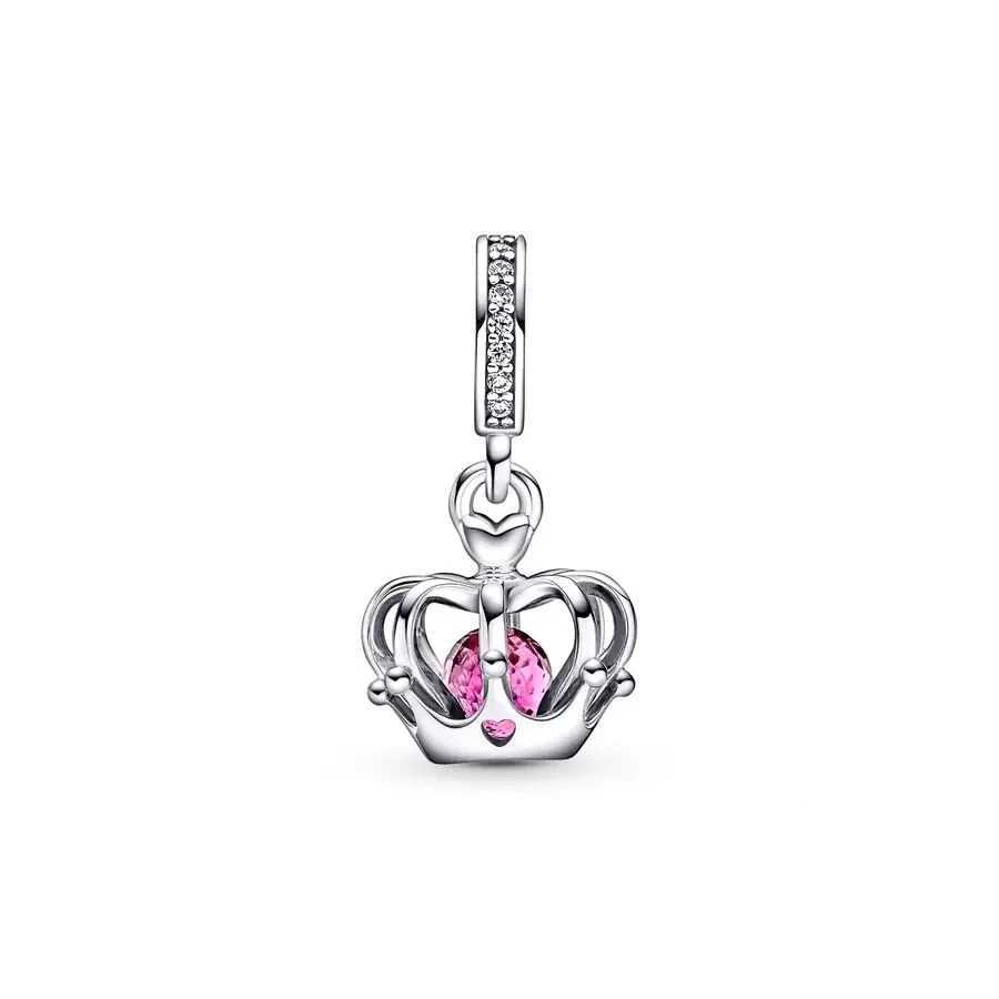 Fine Regal Crown Glittering Infinity Hearts Dangle Charm Beads Fit Original 925 Sterling Silver Bracelet Women JewelryXJ250517